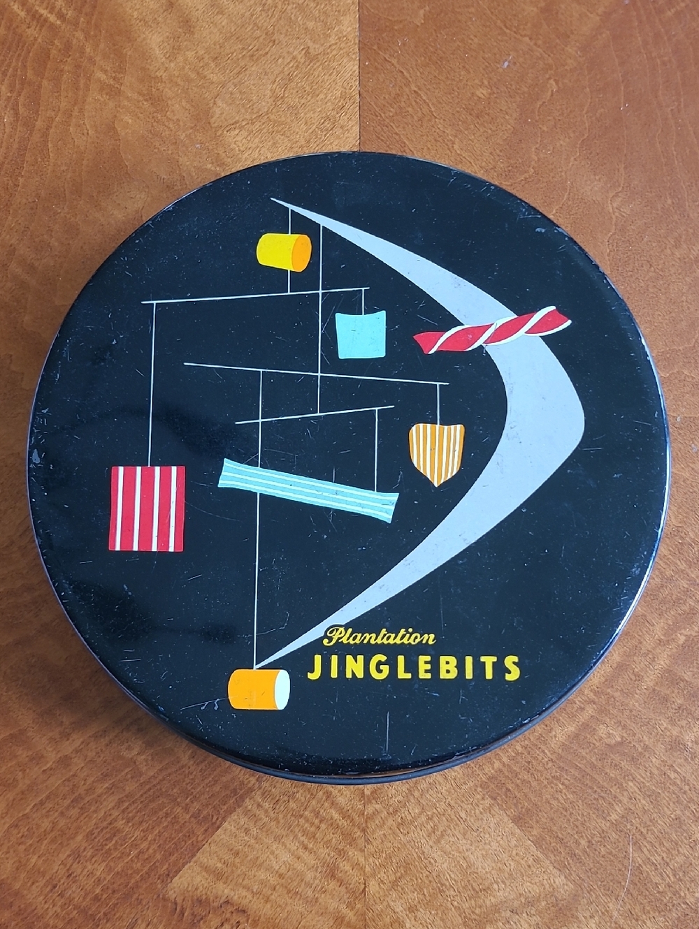VINTAGE MCM Metal Jinglebits Candy Tin - Mid-Century Modern Design